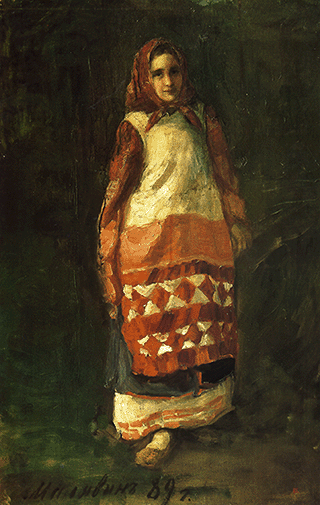 F. Maliavin. A Young Woman in a Russian National Costume. 1889